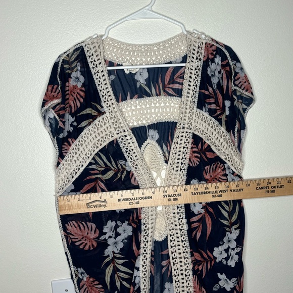 Ember Boho Floral & Lace Cardigan Sz S - Picture 5 of 9